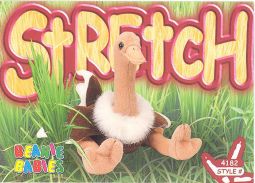 TY Beanie Babies BBOC Card - Series 3 Common - STRETCH the Ostrich
