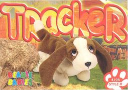 TY Beanie Babies BBOC Card - Series 3 Common - TRACKER the Basset Hound