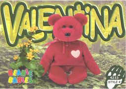 TY Beanie Babies BBOC Card - Series 3 Common - VALENTINA the Bear