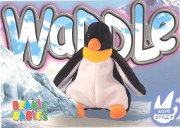 TY Beanie Babies BBOC Card - Series 3 Common - WADDLE the Penguin
