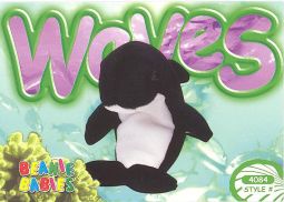 TY Beanie Babies BBOC Card - Series 3 Common - WAVES the Whale