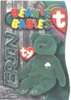 TY Beanie Babies BBOC Card - Series 3 - Beanie/Buddy Left (SILVER) - ERIN the Bear