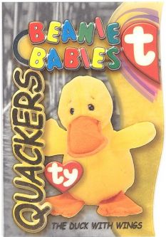 TY Beanie Babies BBOC Card - Series 3 - Beanie/Buddy Left (GOLD) - QUACKERS the Duck with Wings