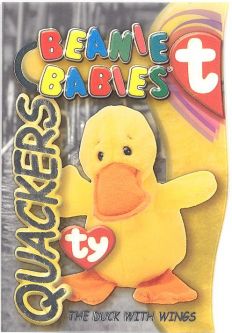 TY Beanie Babies BBOC Card - Series 3 - Beanie/Buddy Left (SILVER) - QUACKERS the Duck with Wings