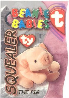 TY Beanie Babies BBOC Card - Series 3 - Beanie/Buddy Left (GOLD) - SQUEALER the Pig