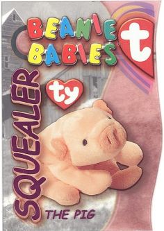 TY Beanie Babies BBOC Card - Series 3 - Beanie/Buddy Left (MAGENTA) - SQUEALER the Pig