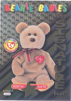 TY Beanie Babies BBOC Card - Series 3 Birthday (GOLD) - 1999 SIGNATURE BEAR