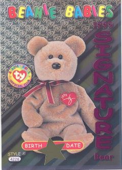 TY Beanie Babies BBOC Card - Series 3 Birthday (MAGENTA) - 1999 SIGNATURE BEAR