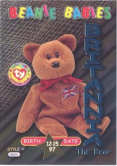 TY Beanie Babies BBOC Card - Series 3 Birthday (TEAL) - BRITANNIA the Bear