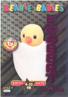 TY Beanie Babies BBOC Card - Series 3 Birthday (MAGENTA) - EGGBERT the Baby Chick
