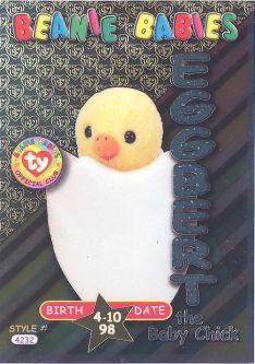 TY Beanie Babies BBOC Card - Series 3 Birthday (SILVER) - EGGBERT the Baby Chick
