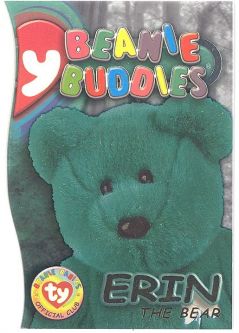 TY Beanie Babies BBOC Card - Series 3 - Beanie/Buddy Right (GOLD) - ERIN the Bear