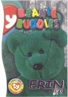 TY Beanie Babies BBOC Card - Series 3 - Beanie/Buddy Right (MAGENTA) - ERIN the Bear