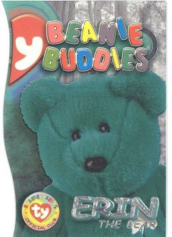 TY Beanie Babies BBOC Card - Series 3 - Beanie/Buddy Right (SILVER) - ERIN the Bear
