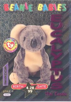 TY Beanie Babies BBOC Card - Series 3 Birthday (MAGENTA) - EUCALYPTUS the Koala TY Beanie Babies BBOC Card - Series 3 Birthday (MAGENTA) - EUCALYPTUS the Koala