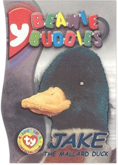 TY Beanie Babies BBOC Card - Series 3 - Beanie/Buddy Right (TEAL) - JAKE the Mallard Duck