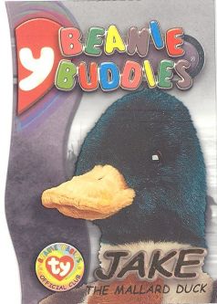 TY Beanie Babies BBOC Card - Series 3 - Beanie/Buddy Right (GOLD) - JAKE the Mallard Duck