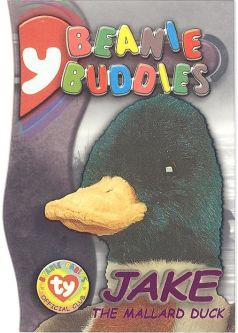 TY Beanie Babies BBOC Card - Series 3 - Beanie/Buddy Right (MAGENTA) - JAKE the Mallard Duck
