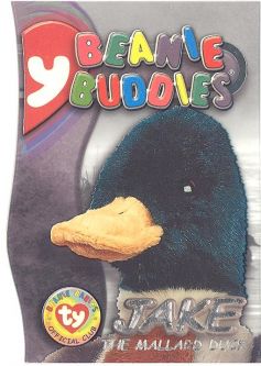 TY Beanie Babies BBOC Card - Series 3 - Beanie/Buddy Right (SILVER) - JAKE the Mallard Duck