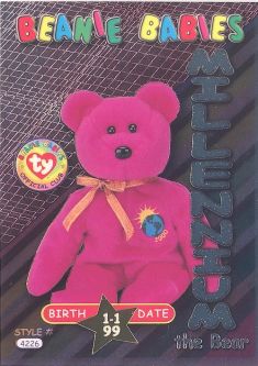 TY Beanie Babies BBOC Card - Series 3 Birthday (SILVER) - MILLENNIUM the Bear