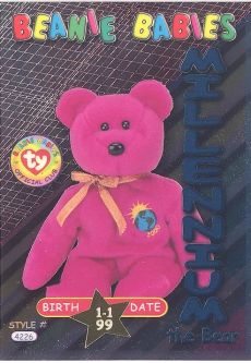 TY Beanie Babies BBOC Card - Series 3 Birthday (TEAL) - MILLENNIUM the Bear