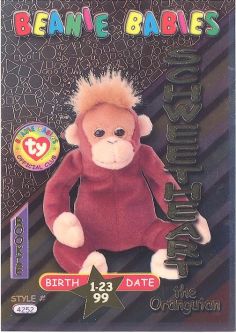 TY Beanie Babies BBOC Card - Series 3 Birthday (GOLD) - SCHWEETHEART the Orangutan TY Beanie Babies BBOC Card - Series 3 Birthday (GOLD) - SCHWEETHEART the Orangutan