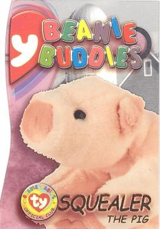 TY Beanie Babies BBOC Card - Series 3 - Beanie/Buddy Right (GOLD) - SQUEALER the Pig
