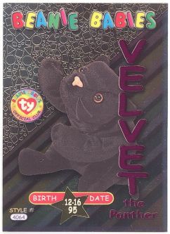 TY Beanie Babies BBOC Card - Series 3 Birthday (MAGENTA) - VELVET the Panther