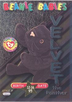 TY Beanie Babies BBOC Card - Series 3 Birthday (SILVER) - VELVET the Panther