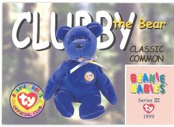 TY Beanie Babies BBOC Card - Series 3 Classic Commons - CLUBBY the Bear