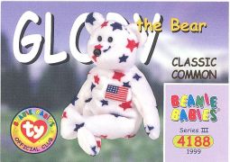 TY Beanie Babies BBOC Card - Series 3 Classic Commons - GLORY the Bear
