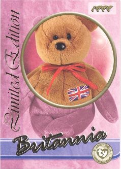 TY Beanie Babies BBOC Card - Series 3 Limited Edition - BRITANNIA the Bear