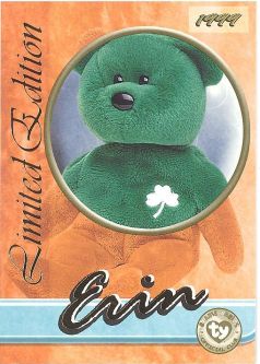 TY Beanie Babies BBOC Card - Series 3 Limited Edition - ERIN the Irish Bear