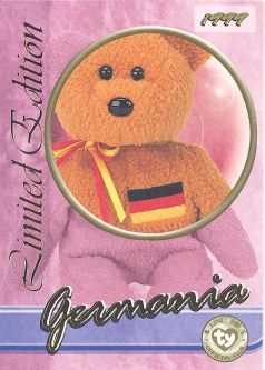 TY Beanie Babies BBOC Card - Series 3 Limited Edition - GERMANIA the Bear