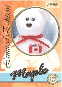 TY Beanie Babies BBOC Card - Series 3 Limited Edition - MAPLE the Canadian Bear