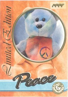 TY Beanie Babies BBOC Card - Series 3 Limited Edition - PEACE the Ty-Dye Bear