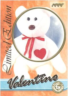 TY Beanie Babies BBOC Card - Series 3 Limited Edition - VALENTINO the Bear