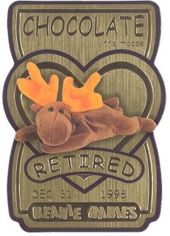 TY Beanie Babies BBOC Card - Series 3 Retired (GOLD) - CHOCOLATE the Moose