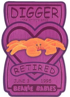 TY Beanie Babies BBOC Card - Series 3 Retired (MAGENTA) - DIGGER the Orange Crab (#/4320) TY Beanie Babies BBOC Card - Series 3 Retired (MAGENTA) - DIGGER the Orange Crab (#/4320)