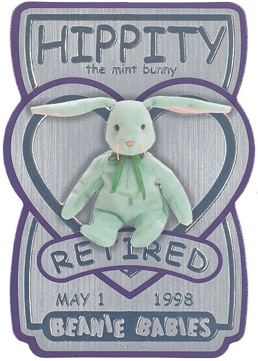 TY Beanie Babies BBOC Card - Series 3 Retired (SILVER) - HIPPITY the Mint Bunny (#/5000)