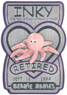 TY Beanie Babies BBOC Card - Series 3 Retired (SILVER) - INKY the Tan Octopus (#/2160) TY Beanie Babies BBOC Card - Series 3 Retired (SILVER) - INKY the Tan Octopus (#/2160)