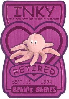 TY Beanie Babies BBOC Card - Series 3 Retired (MAGENTA) - INKY the Tan Octopus (#/4320) TY Beanie Babies BBOC Card - Series 3 Retired (MAGENTA) - INKY the Tan Octopus (#/4320)