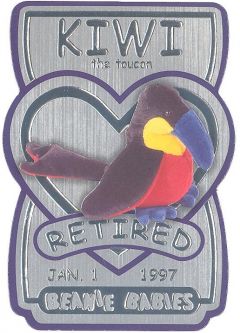 TY Beanie Babies BBOC Card - Series 3 Retired (SILVER) - KIWI the Toucan (#/2880) TY Beanie Babies BBOC Card - Series 3 Retired (SILVER) - KIWI the Toucan (#/2880)
