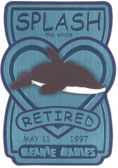 TY Beanie Babies BBOC Card - Series 3 Retired (TEAL) - SPLASH the Whale (#/11520)