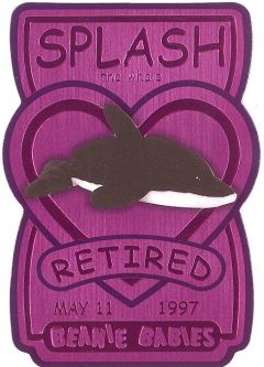 TY Beanie Babies BBOC Card - Series 3 Retired (MAGENTA) - SPLASH the Whale (#/5760)