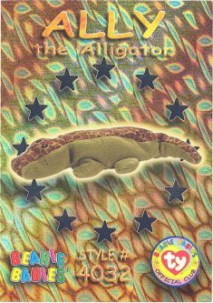 TY Beanie Babies BBOC Card - Series 3 Wild (SILVER) - ALLY the Alligator