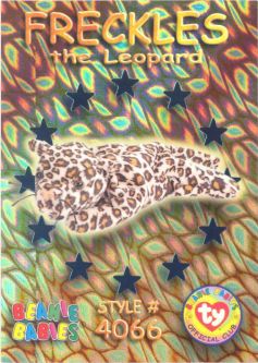 TY Beanie Babies BBOC Card - Series 3 Wild (TEAL) - FRECKLES the Leopard