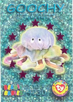 TY Beanie Babies BBOC Card - Series 3 Wild (MAGENTA) - GOOCHY the Ty-Dye Jellyfish