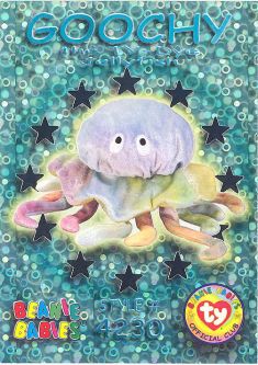 TY Beanie Babies BBOC Card - Series 3 Wild (SILVER) - GOOCHY the Ty-Dye Jellyfish