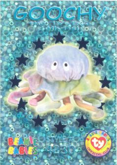 TY Beanie Babies BBOC Card - Series 3 Wild (TEAL) - GOOCHY the Ty-Dye Jellyfish TY Beanie Babies BBOC Card - Series 3 Wild (TEAL) - GOOCHY the Ty-Dye Jellyfish